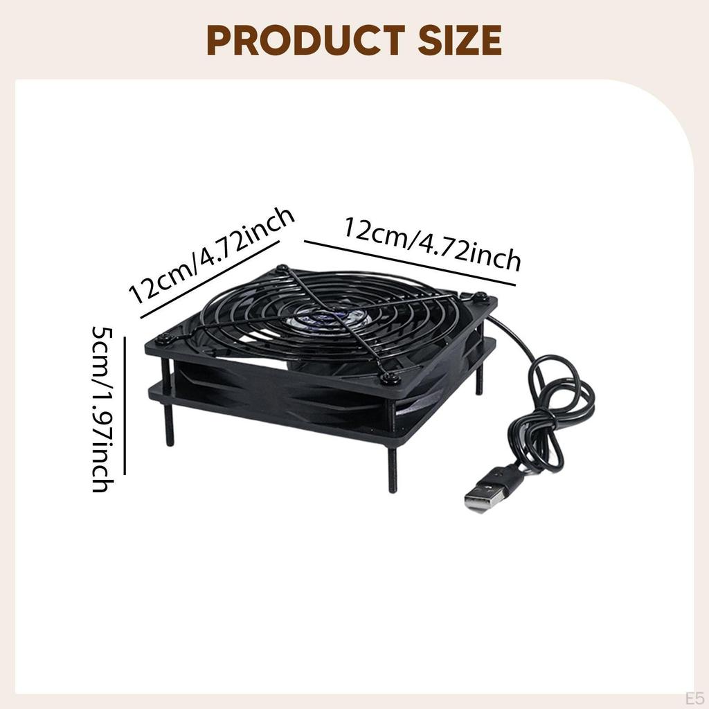 USB Computer Fan 1500RPM Electronic Cooling Quiet for Cabinet Case Greenhouse