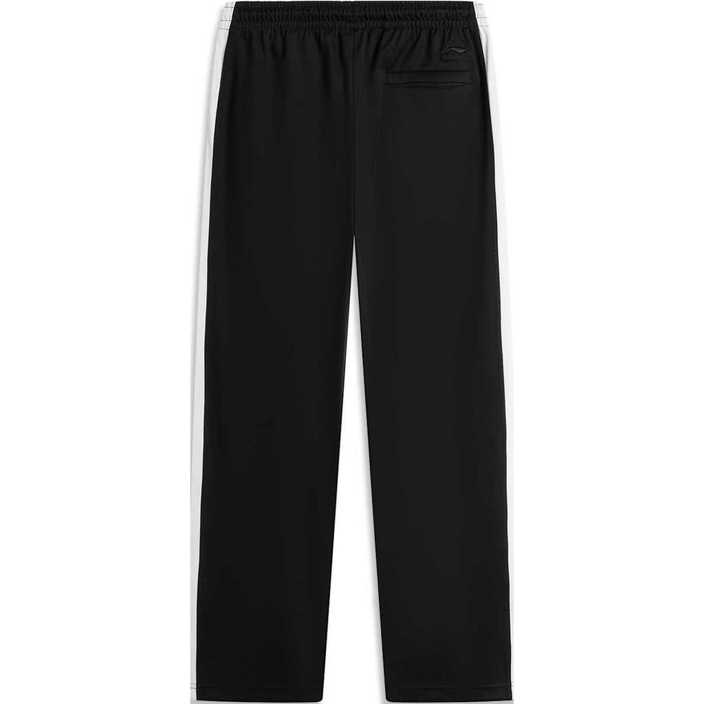 Li-Ning Comfortable Simple Lace-Up Loose Straight Casual Pants Men bottoms Black AKLU315-3