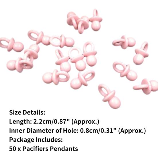 50Pcs/Set Acrylic Pacifiers Pendant Clear Mini Anti Rust Pacifiers Party Favor for Party