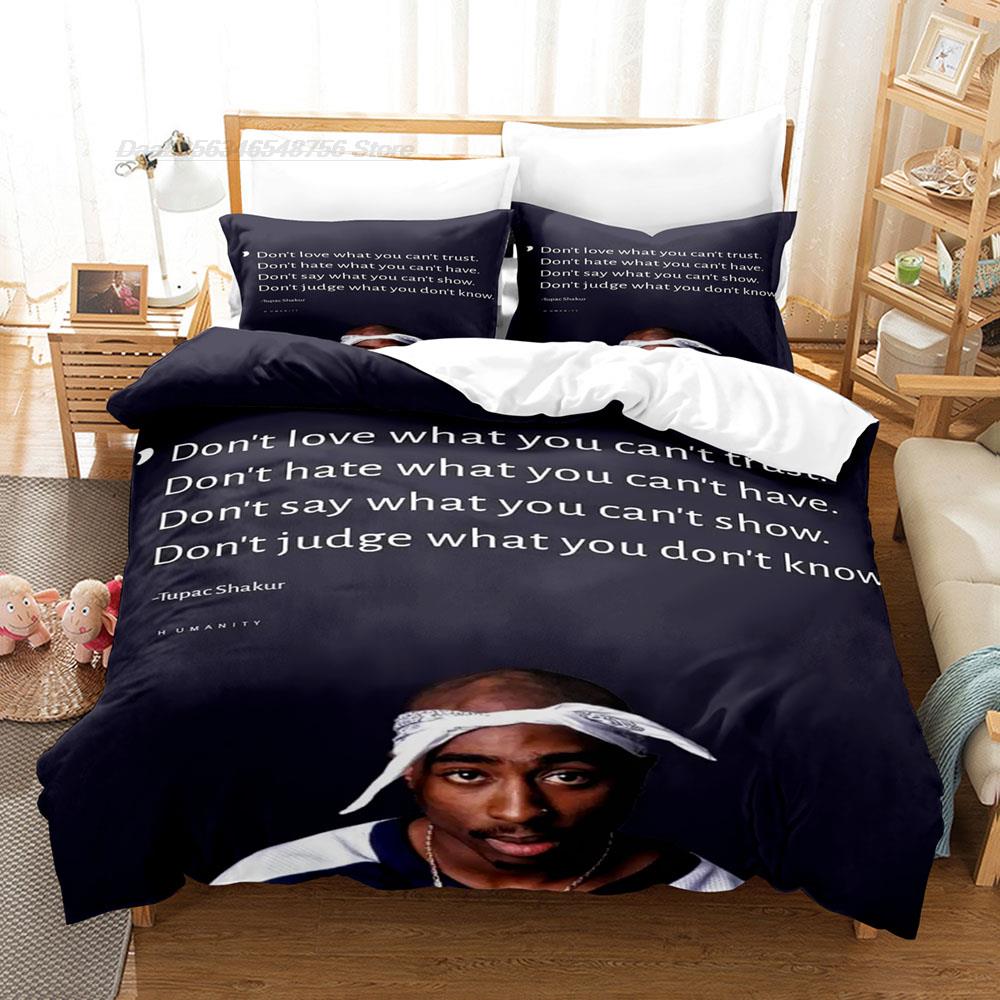 2 Pac Bedding Set Single Twin Full Queen King Size Bed Set Aldult Kid Bedroom Duvetcover Sets Tupac Amaru Shakur Bed Sheet Set