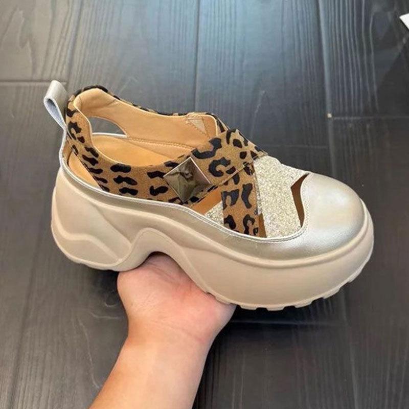 

Baotou Roman sports sandals women s summer new hollow thick sole heightening soft sole casual 34