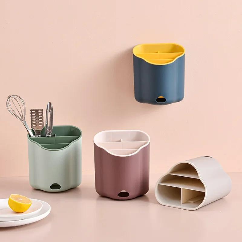 New 1Pc Cutlery Drain Rack Spoon Fork Chopstick Double Layer Cutlery Holder Tableware Drainboard Organizer Kitchen Tool