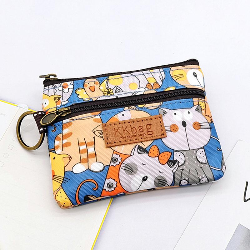 Cute Cartoon Animals Wallet Zipper Purse Small Coin Purse Lightweight Storage Bag Money Bag Key Card Holder