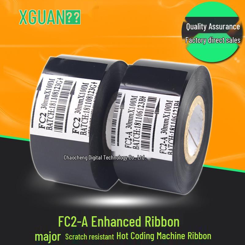 FC2 30mm Hot Stamping Ribbon for Date Labeling Machine, 25/35/100m