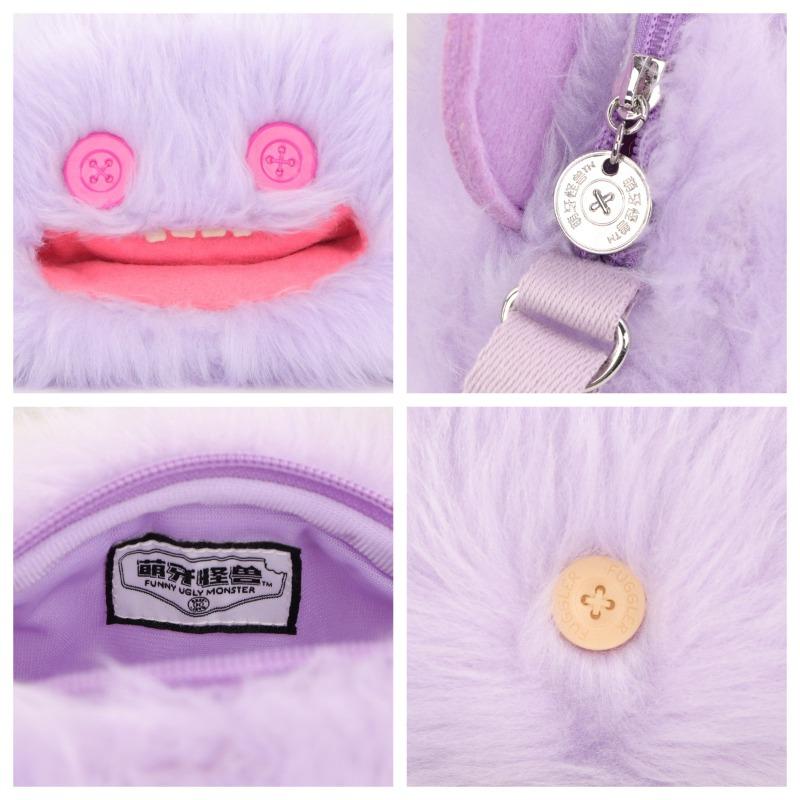 Plush Crossbody Bag Cartoon Cute Tooth Monster Big Head Series Purple Laughter Ugly Funny Storage Bags Portable Gifts