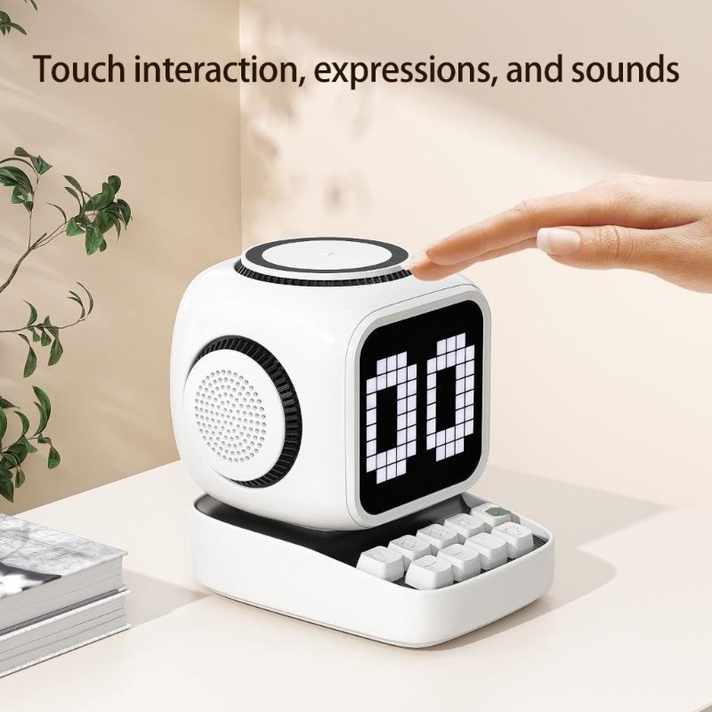 Bluetooth-compatible Speaker With 15W Magnetics Fast Chargers Touch Sensitive Rhythm Lights And Programmable Double Alar