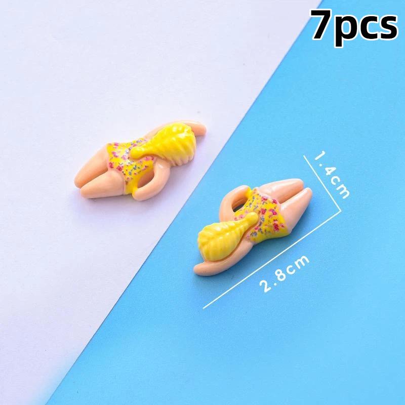 7/14pcs Cute Bikini Girl Mini Resin Figurines Swimming Figure DIY Crafts Phone Case Decoration Scrapbooking Desktop Decor
