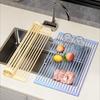 Silicone Silicone Over Sink Dish Drainer Roll Up Drain Basket Drain Grille  Kitchen Sink