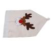 Christmas Elk Embroidered Chair Cover House Chair Decoration Seat Back Protection Cover Gray