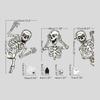 Spine-Chilling Halloween Stickers, Skeleton Halloween Decor, 4 Sheets Of Reusable Window Decals, Suitable For Gothic Wall Paper, Easy To Apply