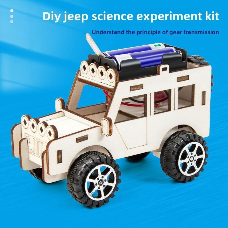 Science Experiment Diy Jeep Car Kit With Wooden Physics Gear For Childrens Stem Education