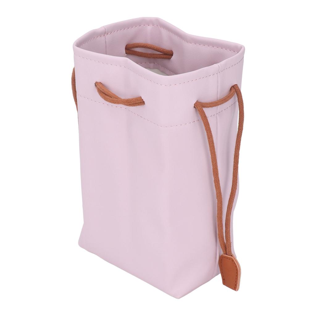 PU Leather Drawstring Pouch Bag Portable Waterproof Universal Instant Camera Film Printer Storage Organizer Pink