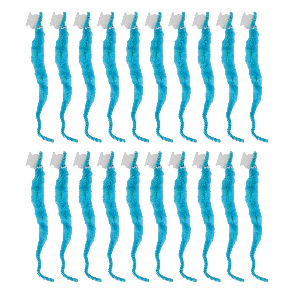 20 Pcs Furry Worm Soft Touch Plush Material Cute Style DIY Compact Portable Fuzzy Worms for Party