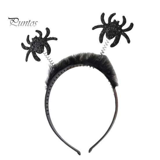 Halloween Headband Costume Accessories Headbands, Black Spider Bat Headband, Glitter Fluffy Hair Hoop Dark Style Cosplay for Women, Teens, Cosplay,