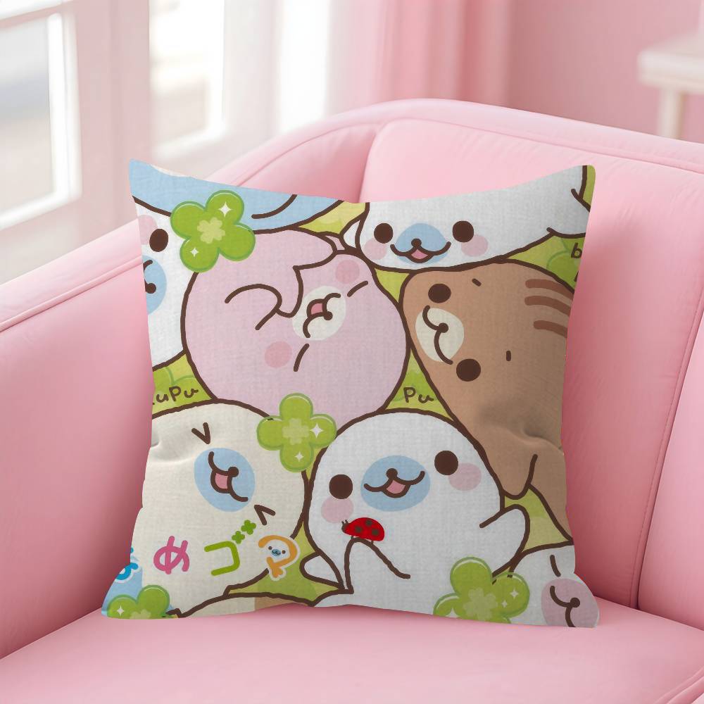 Kawaii Cartoon Mamegoma anime Cushion Cover Inches Farmhouse Decor Home Throw Pillow Covers for Couch Decorations