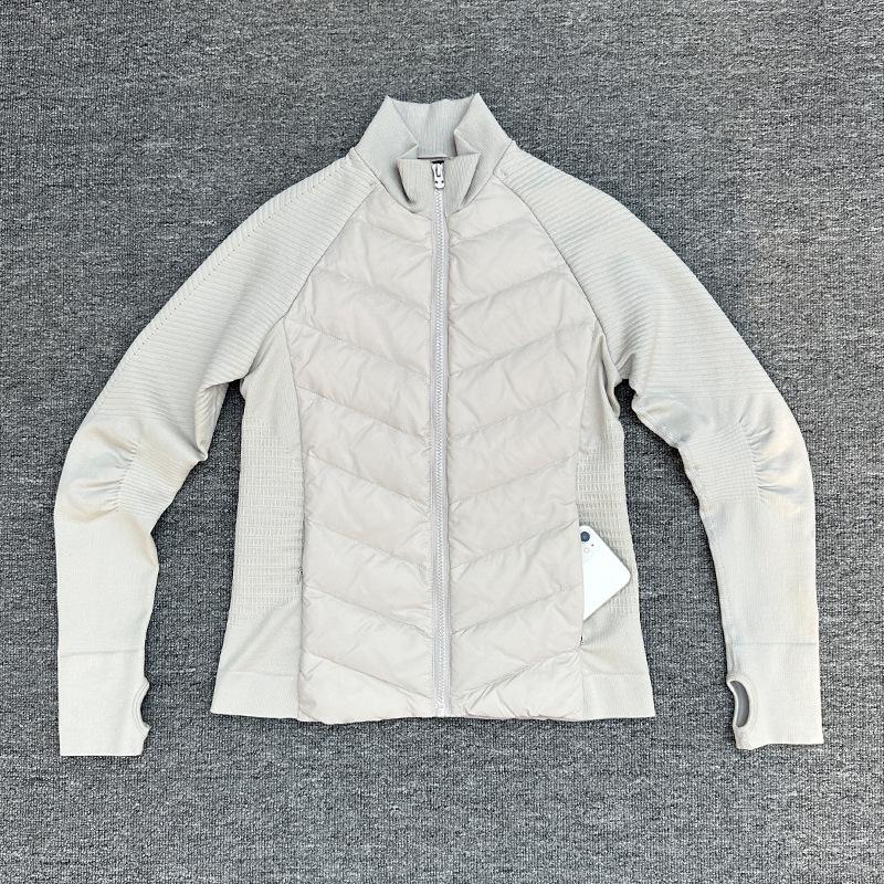 Women's Short Slimming Lightweight White Goose Down Jacket for Running and Outdoor Yoga - Autumn/Winter