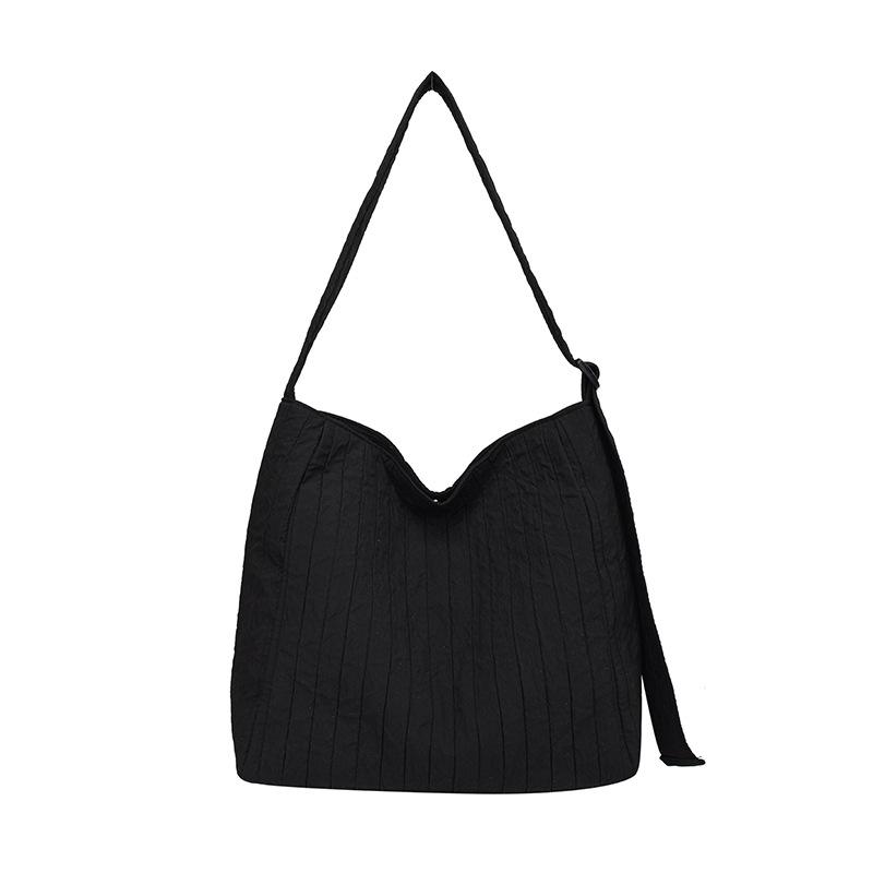 

Вместительная сумка под мышкой женская 2025 новая простая текстура сумка-мессенджер для通勤 модная холщовая сумка-тоут для студентки чёрный