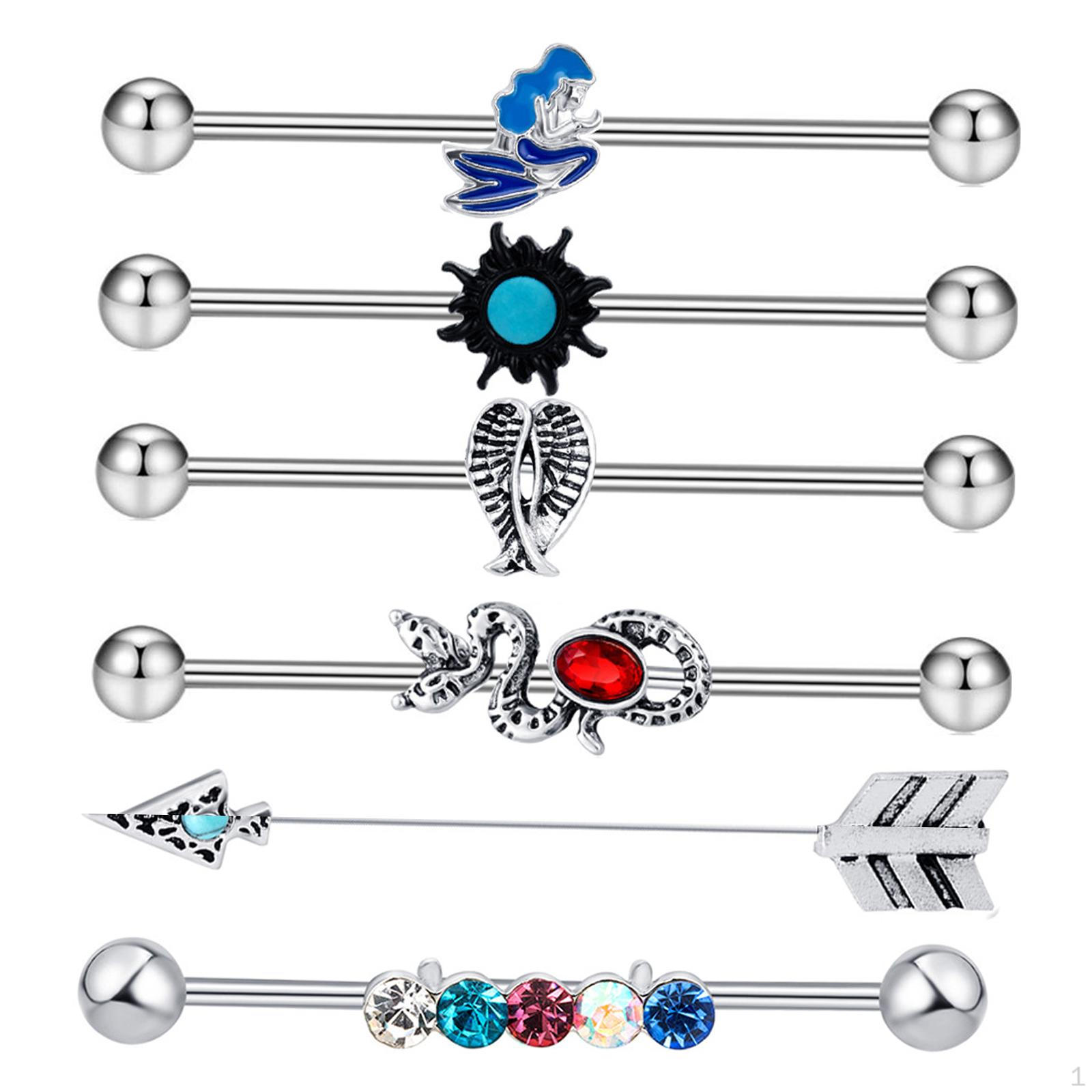 Модные индустриальные серьги-штанги, нержавеющая сталь, прямая штанга, пусет Style B_1.6mmx38mmx5mm