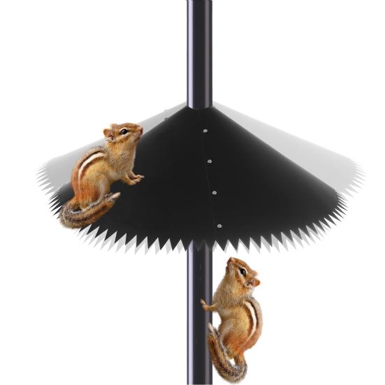 Squirrel Baffle for Birds Feeder Pole 19-inch Squirrel Barrier with Spiked Edges Outside Pole Mount Stopper Protects Feeders from Squirrels Raccoons