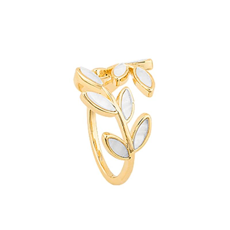 2024 New Creative Leaf Branch Shape Open Ring for Woman Fashion Korean Finger Zircon Luxury Wedding Party Girl's Unusual Rings