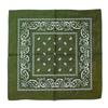 Trifong Bandana Green Paisley 100% Cotton Adult Stylish Cotton Handkerchief Bandana Men's Women's Unisex 55cm X 55cm Olive