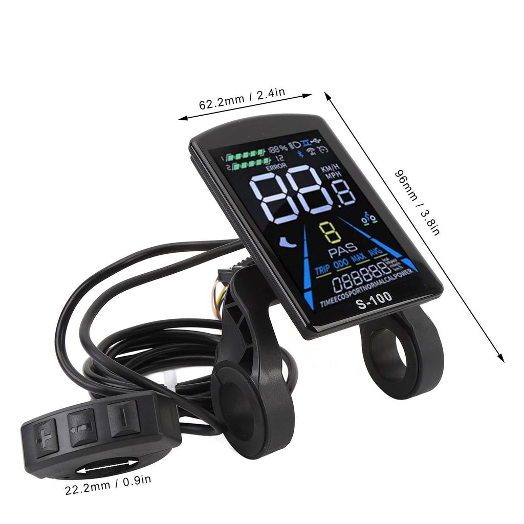 Electric Bike Conversion Kit 40A 3 Mode Sine Wave Motor Controller S-100 Color Screen Panel 20X Throttle Handle 8 Magnets Power Pedal Assist Sensor