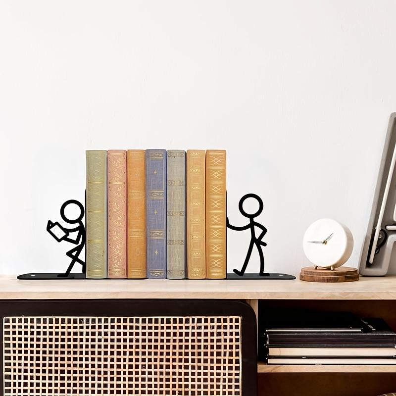 Buchstützen für Regale Metall Abstrakte Kunst Rutschfest Strapazierfähig Buchstützen Regal Dekoration für Zuhause Schlafzimmer Wohnzimmer Arbeitszimmer Büro