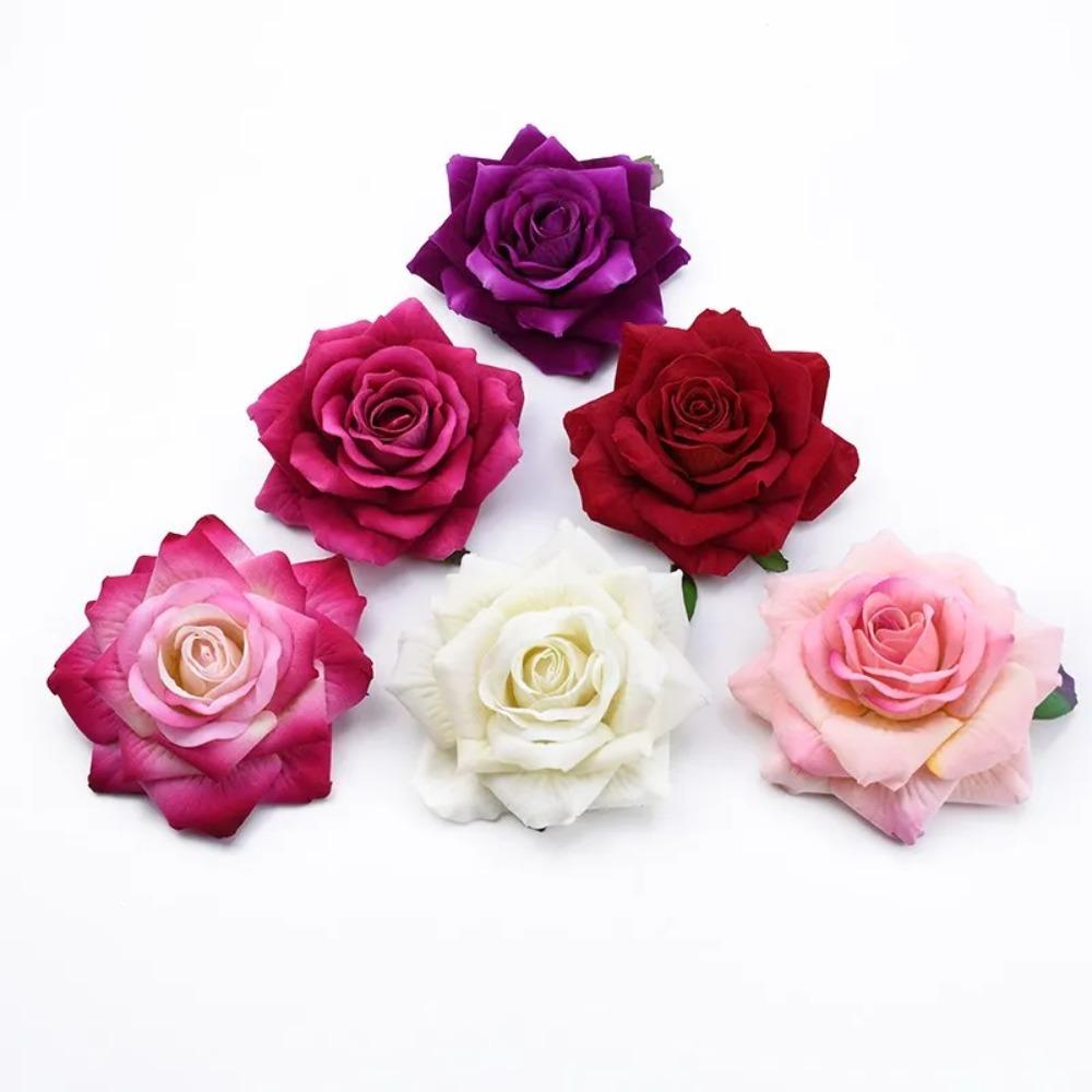 Real Touch Artificial Roses Flowers 10CM Fake Flowers Silk Roses Head  Party Wedding Decor
