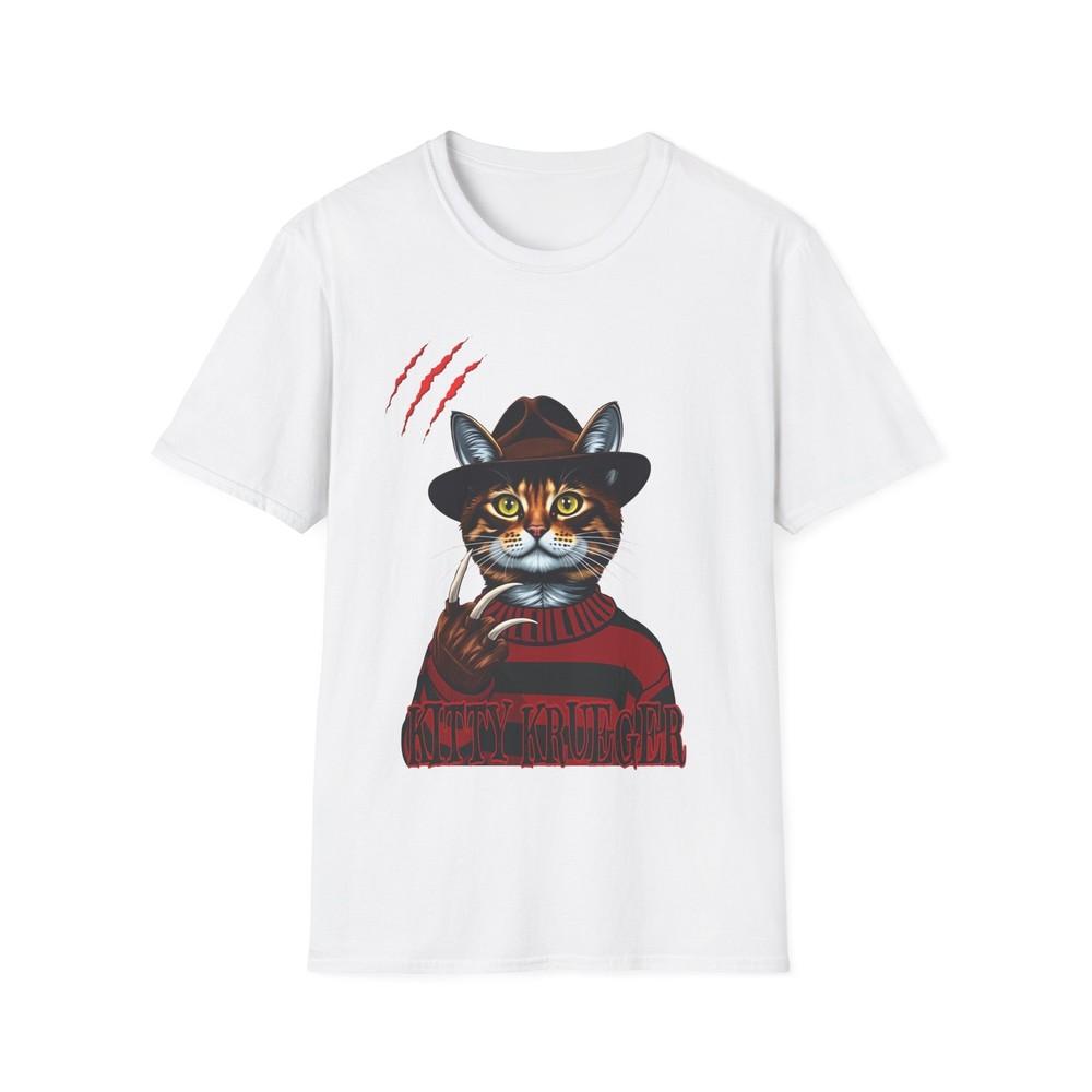 Kitty Krueger TShirt Funny Cat Tee Freddy Krueger Cats Shirt Halloween Funny Unisex T-Shirt S