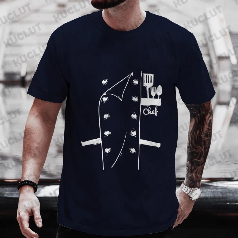 Funny Chef T Shirt Men Short Sleeve Cook Chef Tshirt Fashion Graphic Oneck Summer Short Sleeve Tee Mens Oversized Tshirts