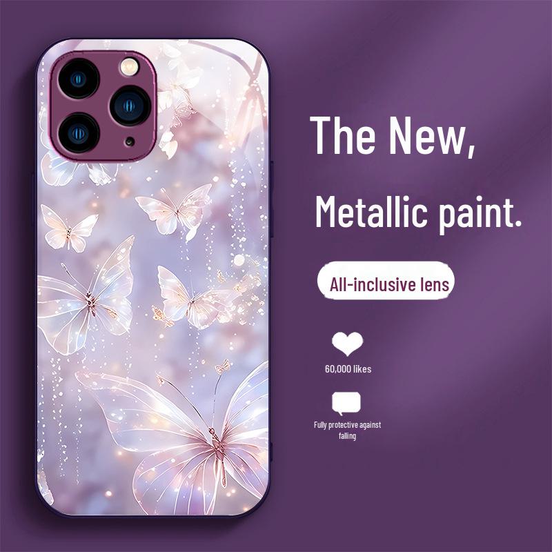 

Чехол Dream Butterfly Liquid Glass для Apple 15 ProMax и 14 ProMax — защита от падений iPhone 13 Pro Max