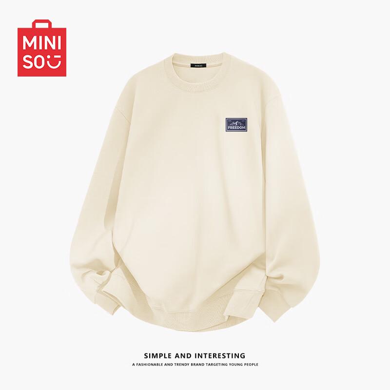 MINISO Men's Heavyweight American Style Crewneck Sweatshirt