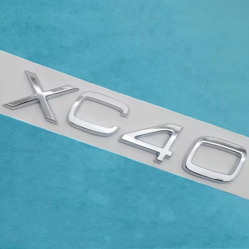 3D Chrom ABS XC40/XC60/XC90 Schriftzug Badges, Geeignet für XC40 XC60 XC90 Kofferraum Logo Aufkleber Autozubehör