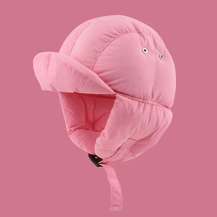 WTEMPO Warm Mixed Cotton Hats Solid Color Thickened Winter Ear Protection Hats Windproof Cold-proof Outdoor Cycling Skiing Hats