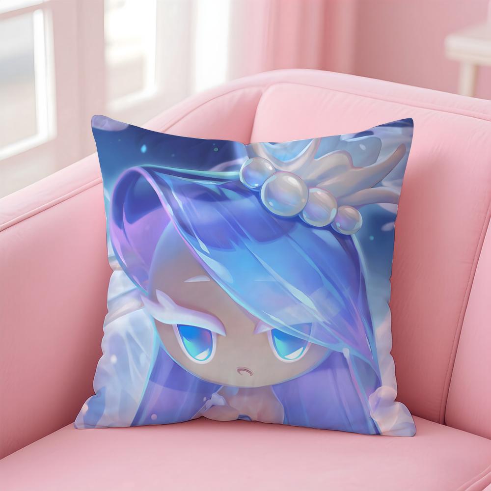 Fashion Cute C-Cookie Run Kingdom Icons Cushion Cover Pillow Case Soft Friendly Fabric & Concealed Zipper