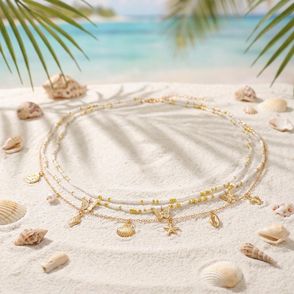 Boho Multilayer Pearl Waist Chains For Women Shell Scallops Pendant Imitation Pearl Tassel Belt Chain Beach Party Body Jewelry