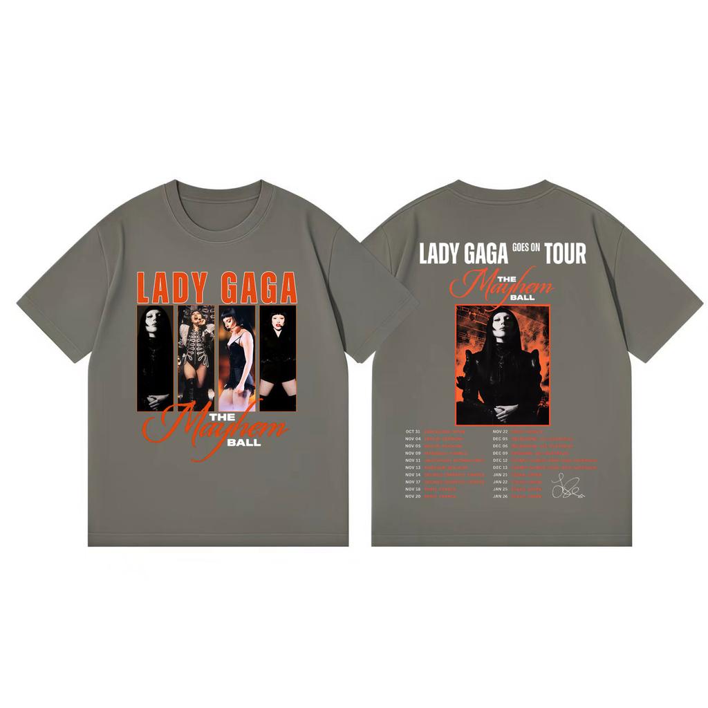 Singer Lady Gaga The Mayhem Ball Tour 2026 Graphic T Shirts Harajuku Rock Style Tshirts Men Women Fashion Casual Loose Tshirt