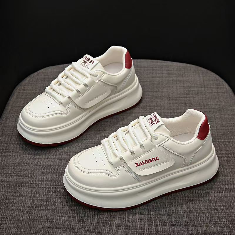 Ankela red heightening platform white shoes women's versatile lightweight board shoes autumn 2025 new white shoes autumn and winter