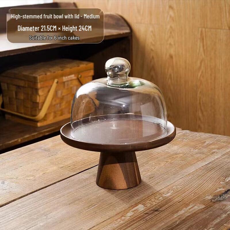 Acacia Wood High-Footed Cake Stand