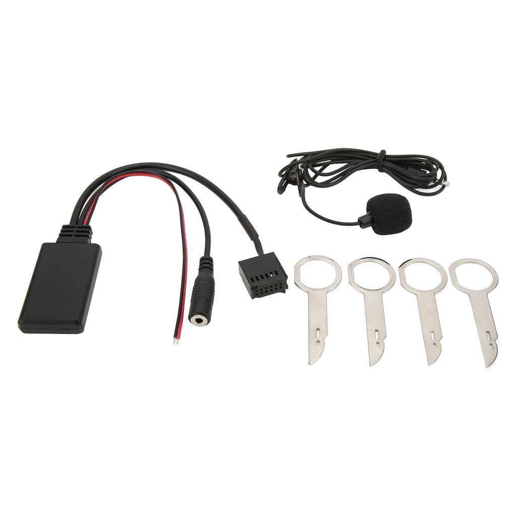 12Pin Car CD AUX IN Wireless Bluetooth Adaptor with Hands Free Microphone Replacement for Focus 2005 Onwards 6000CD