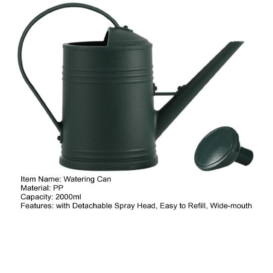 Konewka z długą szyjką 2L Plastikowa butelka do podlewania Ogrodowy dzbanek do podlewania z odłączaną głowicą rozpylającą do roślin domowych i roślin zewnętrznych