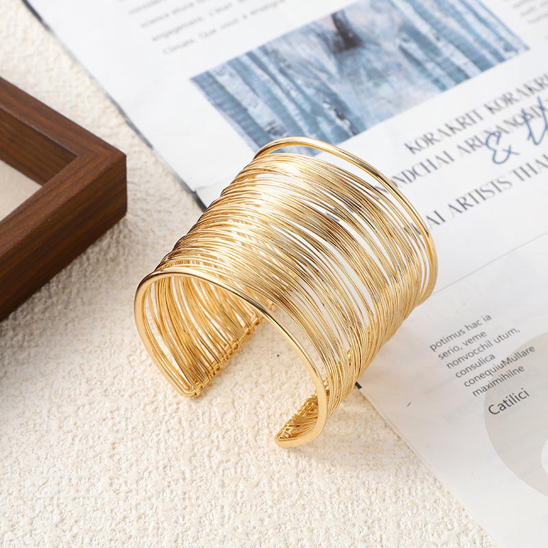 Wind Opening Bracelet Neck Ring High Sense Multi-Layer Metal Collar Arm Ring Geometric Hollow Jewelry