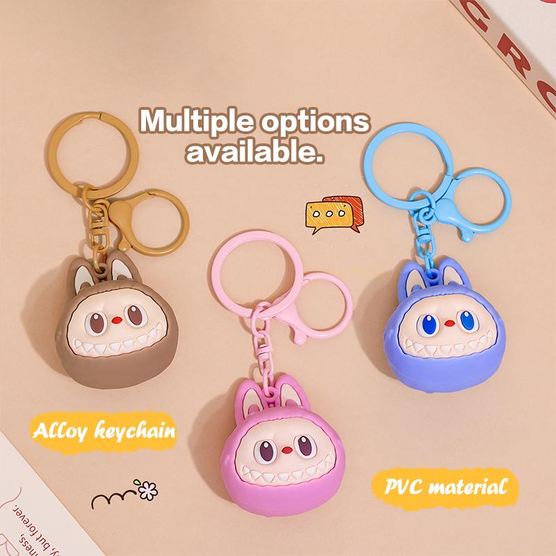 

Cute Labubu Keychain Cartoon The Monsters Pendant Car Key Ring Backpack Bag Decor коричневий