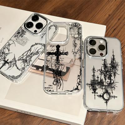 Black Retro Gothic Style Y2K Phone Case For Xiaomi Redmi Note A5 A3 15 14 13 14c 13c 12 11 12s 12c 10c 10 9 Pro Plus 4G 5G Cover