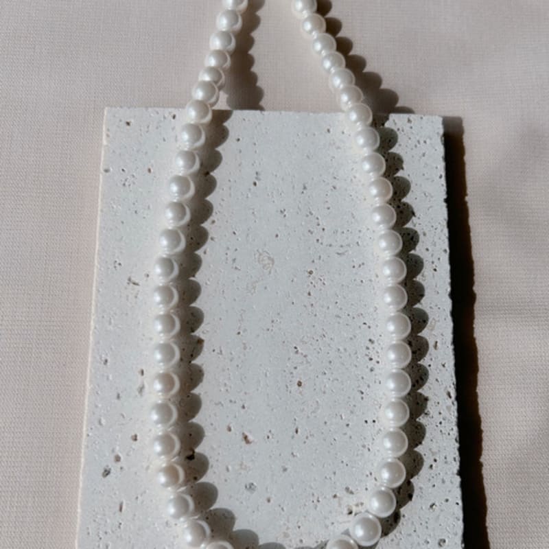 KIETIMOOR Glanz Pearl Necklace 8mm Silver Pearl Necklace (Silver925)