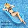 Glitter Stripe Inflatable Pool Float - Single Person with Thickened PVC & Transparent Mesh