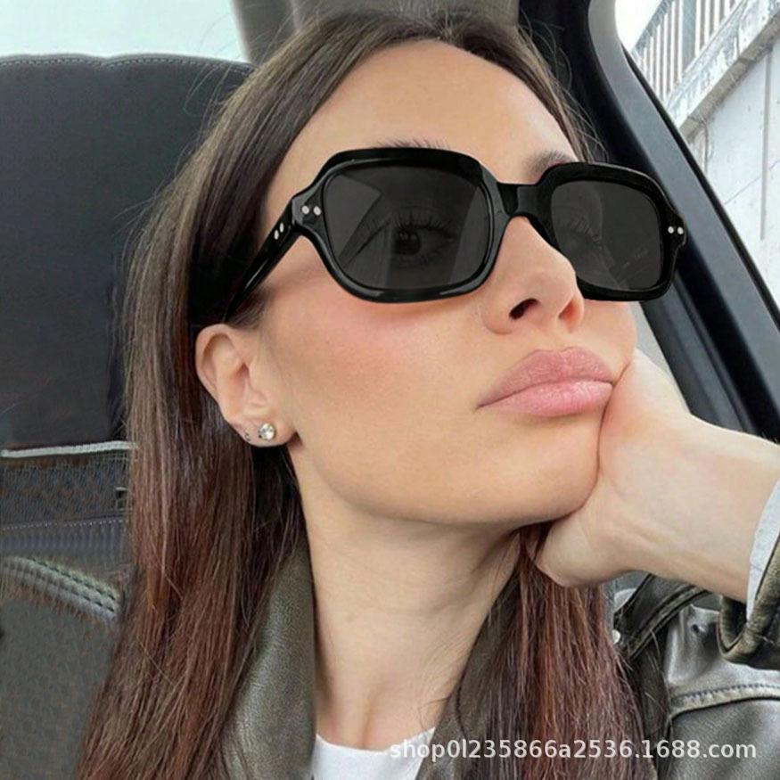 Rice nail square sunglasses new sunglasses European and American fashion versatile sunglasses ins Internet celebrity concave shape