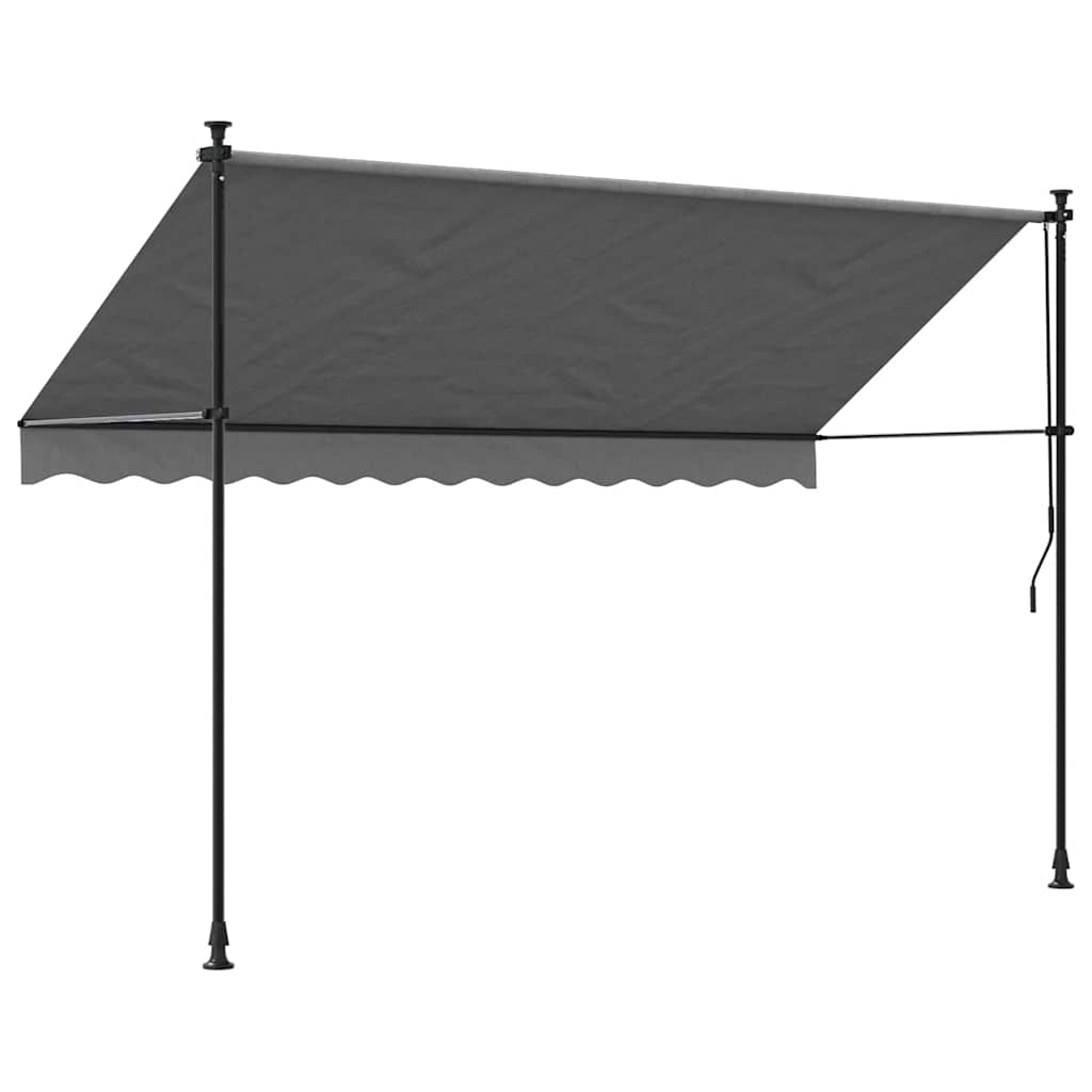 Retractable Awning Anthracite Grey 300 X 150 Cm Fabric and Steel