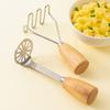 Vertical Wooden Handle Stainless Steel Potato Press Potato Press Manual Masher