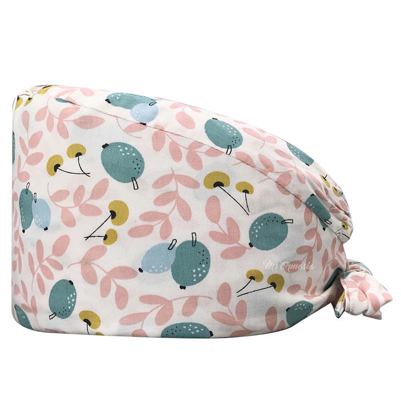 2021 Hot Sale Pharmacy Doctor Hospital Uniform Fashion Printing Scrub Pet Grooming Doctor Work Hat Cotton Medical Nurse Hats